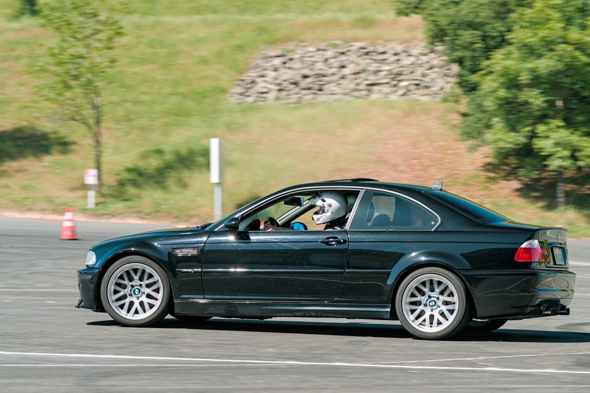 Track-Built E46 BMW M3 on track — side profile